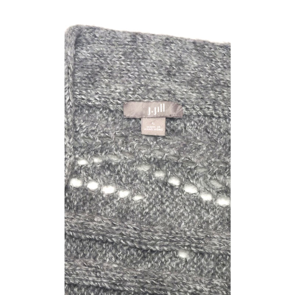 J jill grey open cardigan women's large - Picture 2 of 6